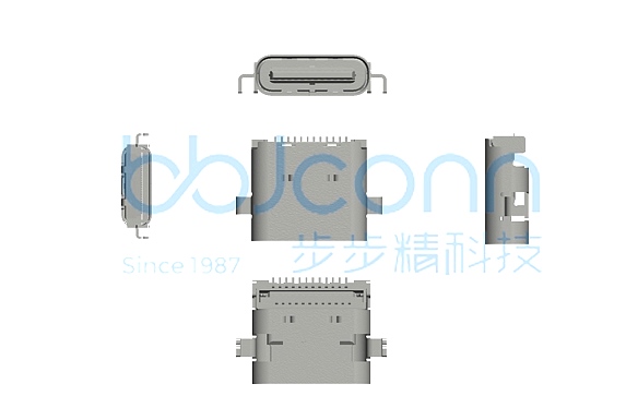 TYPE-C 24P 母座 四腳插 沉板0.80 L=7.90 CH=0.78 雙排SMT