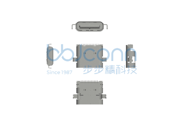 UC.01.32-1H-0003--TYPE-C 24P 母座 四腳插 沉板1.6 L=7.90 CH=0.02 雙排SMT